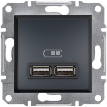 USB розетка 2,1A Schneider Asfora Антрацит