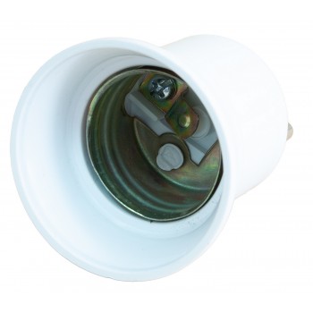 Патрон-переходник E-27 с вилкой De-pa белый