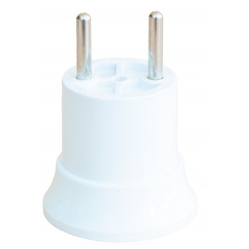 Патрон-переходник E-27 с вилкой De-pa белый