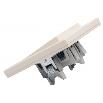 Выключатель одноклавишный Schneider Asfora самозажимной крем