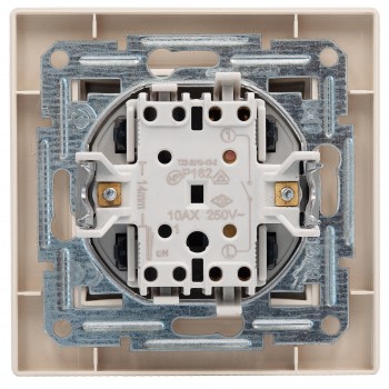 Выключатель одноклавишный Schneider Asfora самозажимной крем