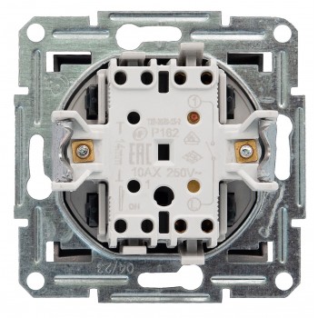 Выключатель одноклавишный Schneider Asfora самозажимной сталь