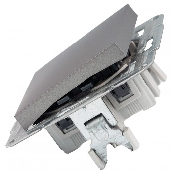 Выключатель одноклавишный Schneider Asfora самозажимной сталь