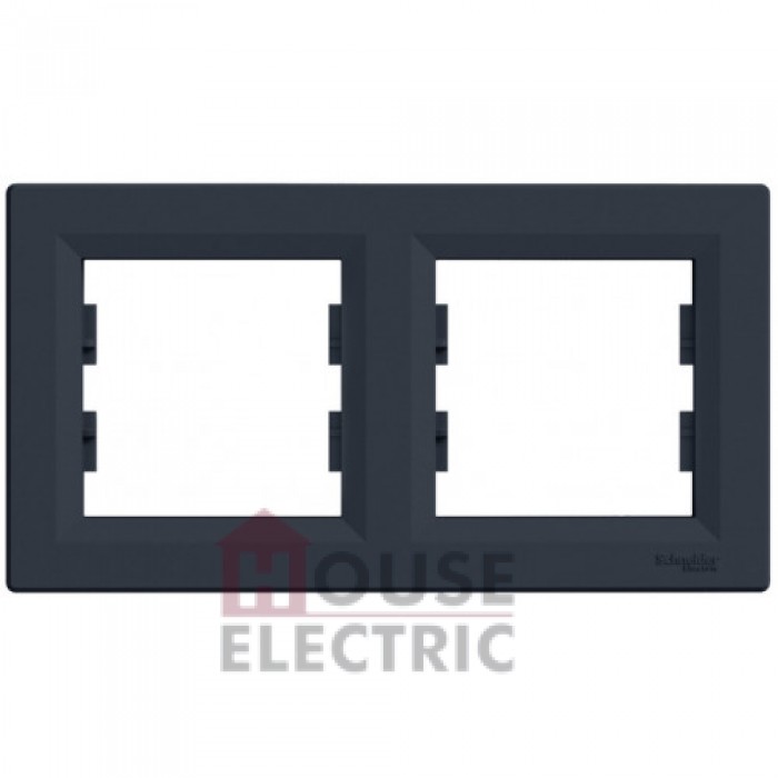 Рамка 2-постовая Schneider Electric Asfora горизонтальная антрацит