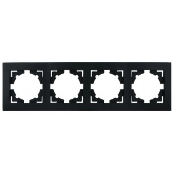 Рамка 4-постовая горизонтальная Marshel ІДЕАЛ КОЛОР (Черный, Графит)