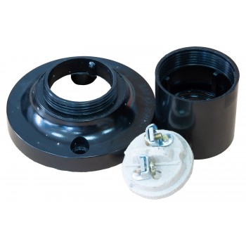 Патрон потолочный Е27 IEK карболитовый черный