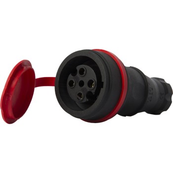 Силовая розетка переносная с защитной крышкой каучуковая E.NEXT e.socket.rubber.061.16, 4п., 16А