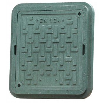 Люк квадратный Ruslana EN124 400*450 1.5т полимерпесчаный зеленый