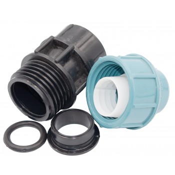 Муфта соединительная для ПЭ труб с внутренней резьбой Santan МРВ 20*3/4"