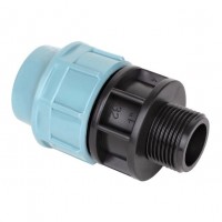 Муфта соединительная для ПЭ труб с наружной резьбой Santan МРН 25*3/4"