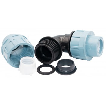 Колено зажимное 90° для ПЭ труб Santan КЗ 20×20