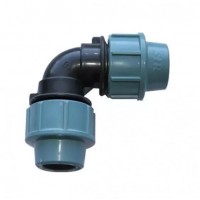 Колено зажимное 90° для ПЭ труб Santan КЗ 90×90