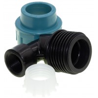 Колено зажимное 90° для ПЭ труб Santan КНР d32мм. с наружной резьбой 1"