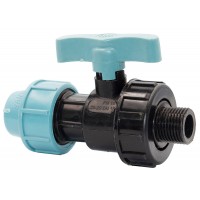 Кран шаровый пластиковый Santan для ПЭ труб d20 с 1/2" наружной резьбой