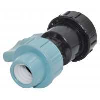 Кран шаровый пластиковый Santan для ПЭ труб d20 с 1/2" внутренней резьбой