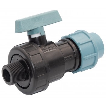 Кран шаровой Santan для ПЭ труб d25 с 3/4" наружной резьбой