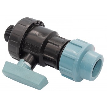 Кран шаровой Santan для ПЭ труб d25 с 3/4" наружной резьбой