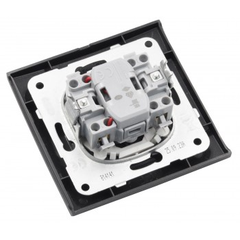 Выключатель двухклавишный с подсветкой Viko Linnera черная ночь