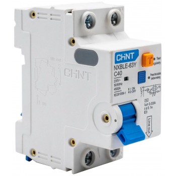 Дифференциальный автомат Chint NXBLE-63Y 1P+N 4.5kA 30mA C40A
