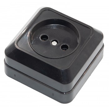 Розетка накладная без заземления Lumano Rodina, черный