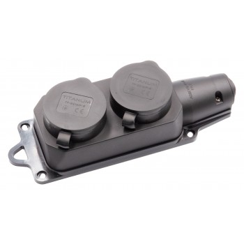 Розетка Titanum Standard TF-B216IP-B IP44 с заземлением 2 гнезда 16А черная