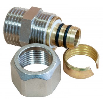 Муфта обжимная с наружной резьбой Raftec 16x1/2" MN-1601