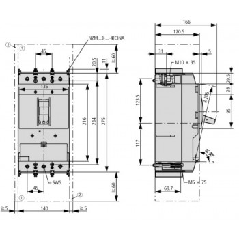 Силовой выключатель напряжения LN3-630-I, 3P, 630A, Eaton(Moeller)