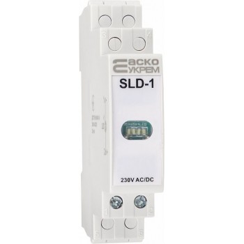 Световой индикатор на DIN-рейку Аско-Укрем SLD-1 230V AC/DC белый