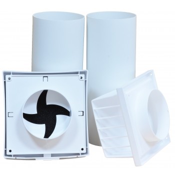 Проветриватель приточный стеновой Вентс ПС 102 белый с задвижкой