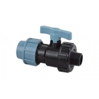 Кран шаровый пластиковый Santan для ПЭ труб d32 с 3/4" наружной резьбой