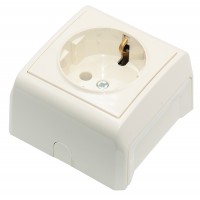 Розетка накладная одноместная c заземлением Viko Vera крем