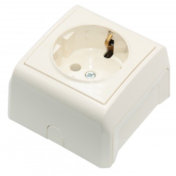 Розетка накладная одноместная c заземлением Viko Vera крем