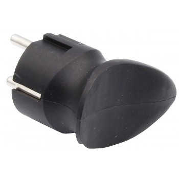 Вилка Neomax 220В 16А угловая с заземлением черная