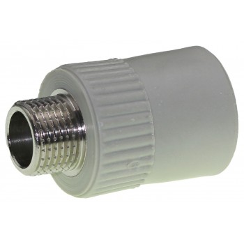 Муфта PPR Grandi d25 с наружной резьбой 1/2" дюйма