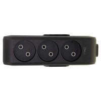 Колодка Viko Multi-let 3 гнезда без заземления черная