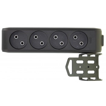 Колодка Viko Multi-Let 4 гнезда без заземления черная