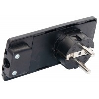 Вилка штепсельная Neomax NX1130 ультратонкая с подвижным контактом черная