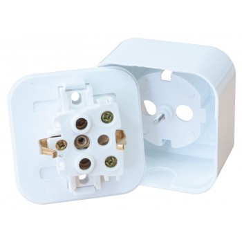 Розетка накладная одноместная c заземлением Marshel Maglev белая