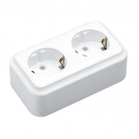 Розетка накладная двойная c заземлением Marshel Maglev Белая