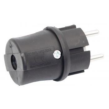 Вилка прямая Bemis BEM11-102 16А без заземления каучук