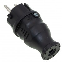 Вилка прямая Bemis ВК1-1402-2011 250В 16А каучуковая