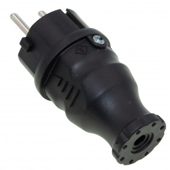 Вилка прямая Bemis ВК1-1402-2011 250В 16А каучуковая