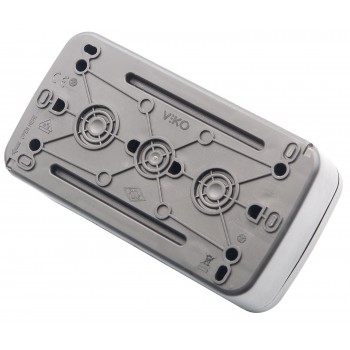 Розетка двойная накладная с заземлением со шторками и с крышкой Viko Palmiye IP54 черный