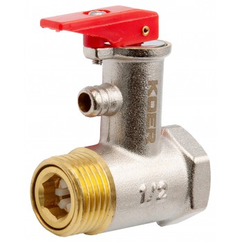 Предохранительный клапан Koer KR.1040 - 1/2” 8BAR. для бойлера (с ручкой)