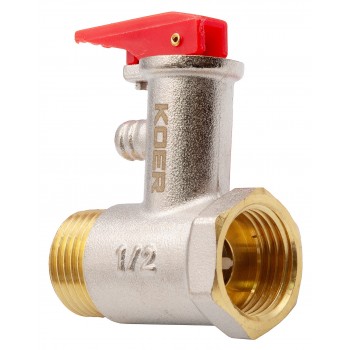 Предохранительный клапан Koer KR.1040 - 1/2” 8BAR. для бойлера (с ручкой)