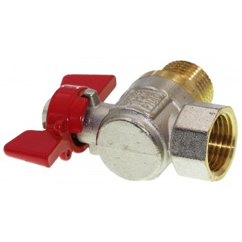 Кран шаровый угловой QProfessional PN40 1/2" вн-нар. красная бабочка