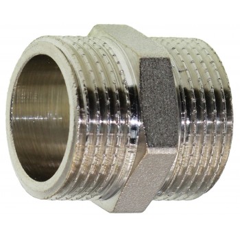 Ниппель латунный никелированный KOER KF.N08 нар-нар 3/4"