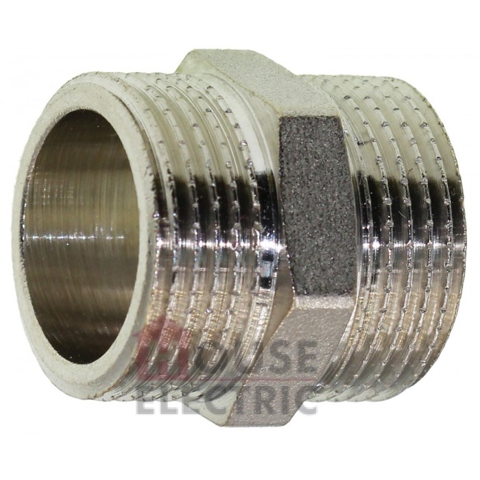 Ниппель латунный никелированный KOER KF.N08 нар-нар 3/4"