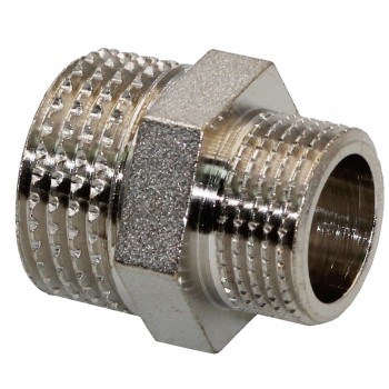 Ниппель редукционный KOER KF.N0406 нар-нар 1/2"x3/8" латунный никелированный