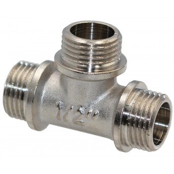 Тройник латунный никелированный 1/2" ННН KOER KF.T06M